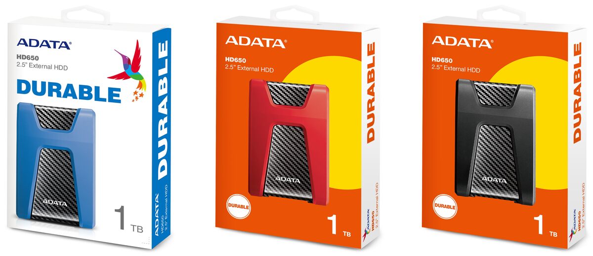 خرید هارد اکسترنال ای دیتا مدل HD650 ظرفیت 1 ترابایت در رنگ‌بندی مختلف از فروشگاه هامین